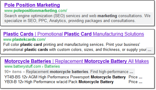 meta description in search results