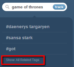 Game of Thrones Search Hashtag