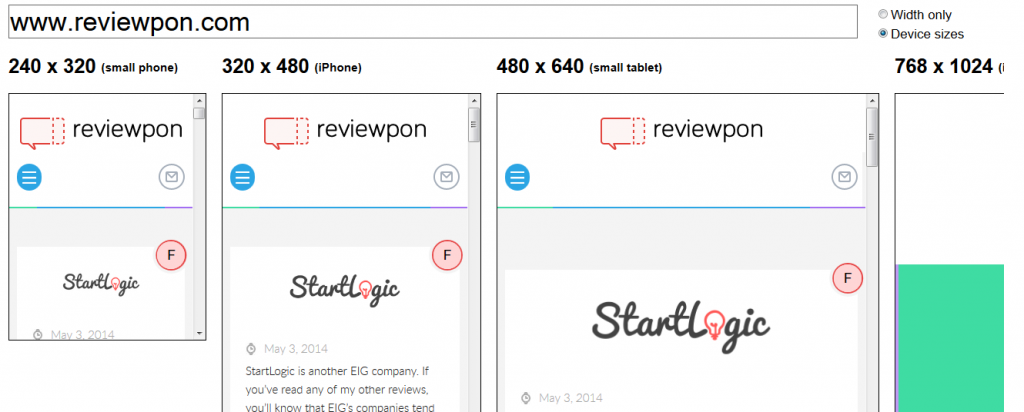 test responsive design to see how it work on different devices