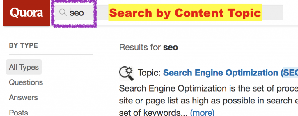 How to search topics on Quora