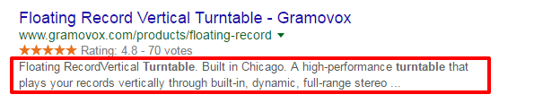 Description as shown in Google search results.