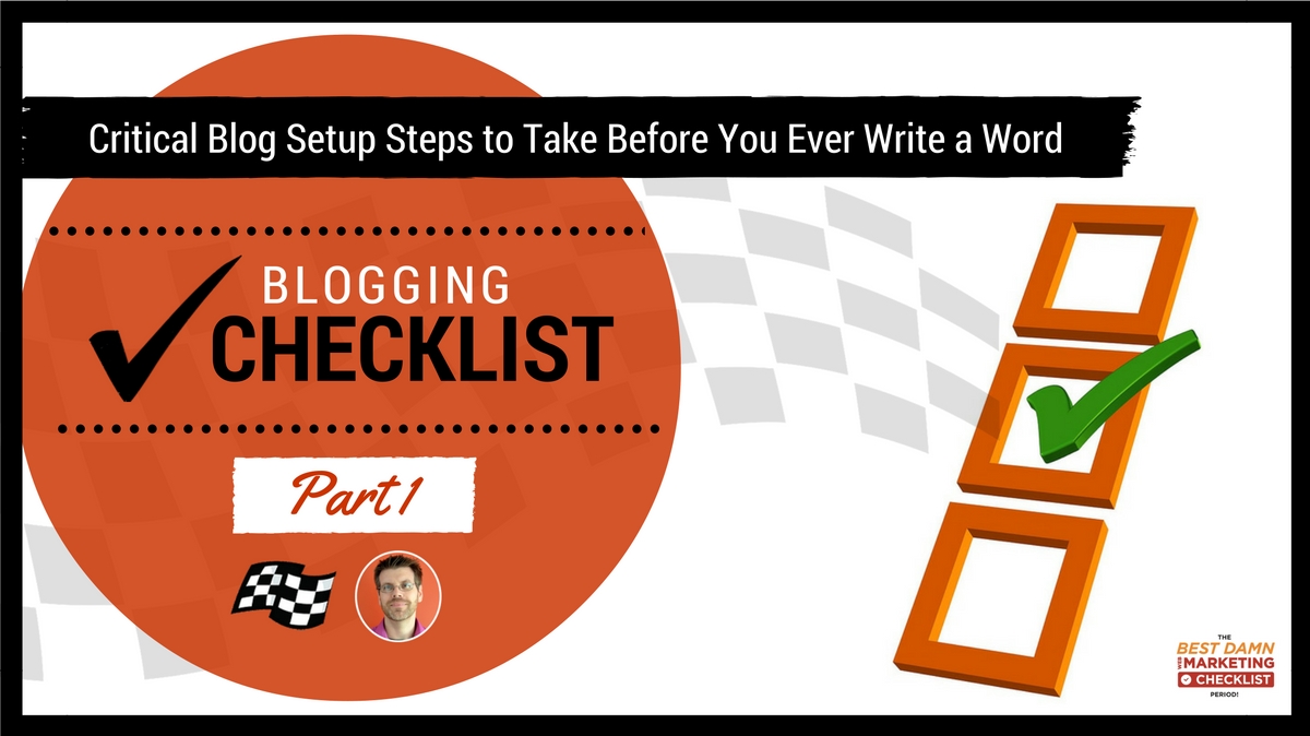 Checklist for blog setup