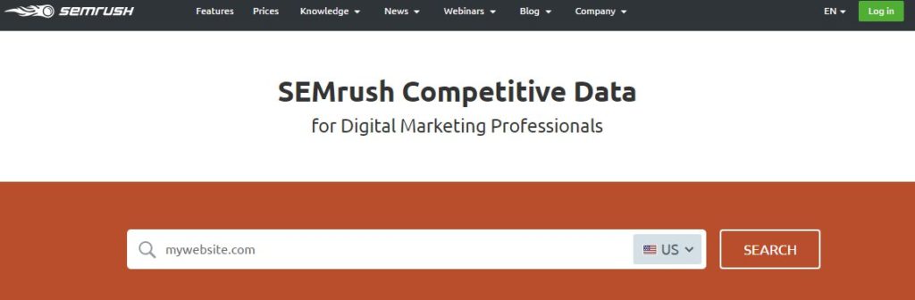 competitor url in semrush