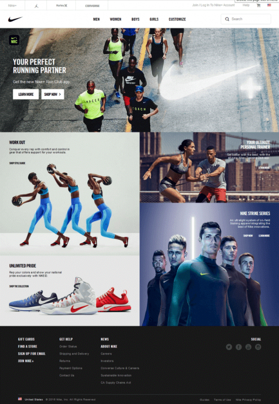 nike home page