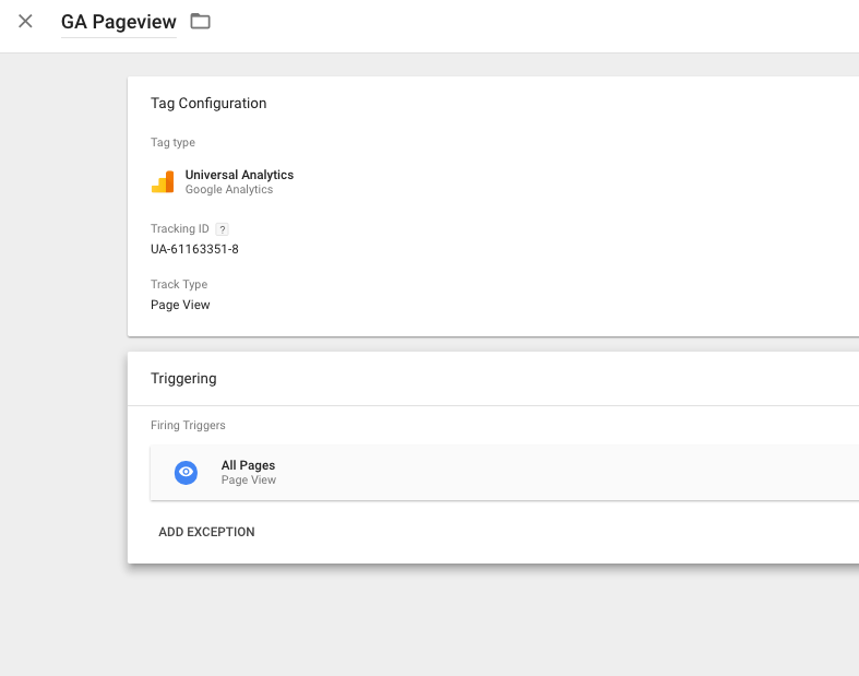 google analytics pageview tag