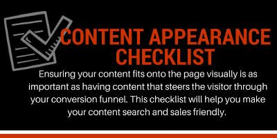 content appearance checklist