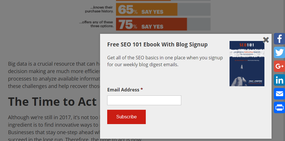 blog signup popup