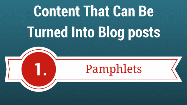Repurpose content into blog posts
