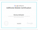 adwords mobile certification Stoney deGeyter